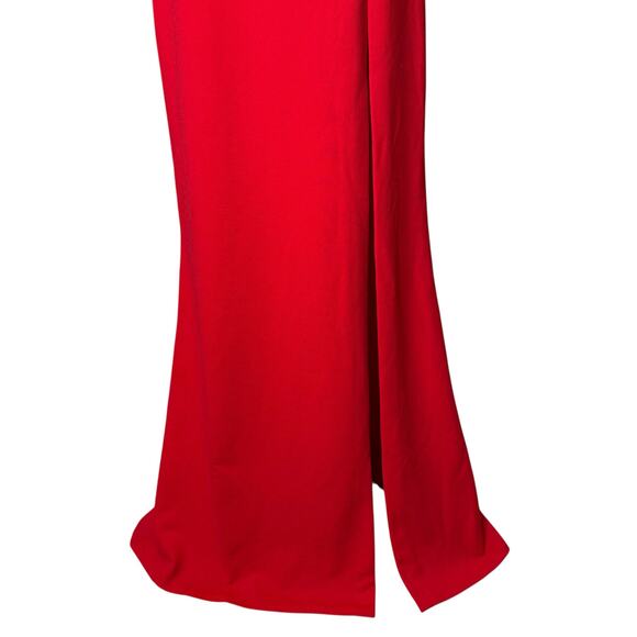 BHLDN Anthropologie Blake Square Neck Stretch Crepe Maxi Dress Red NEW Small - Picture 4 of 7